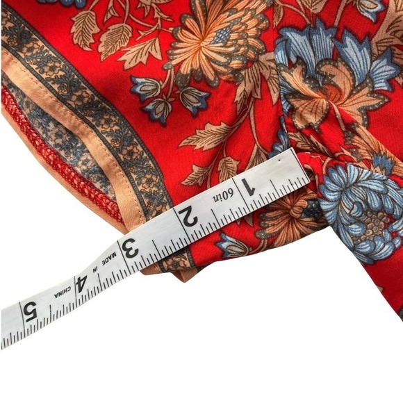 Natural Life Boho Floral Smocked Waist Shorts Skirt Small Red Flowy Festival - Picture 7 of 8